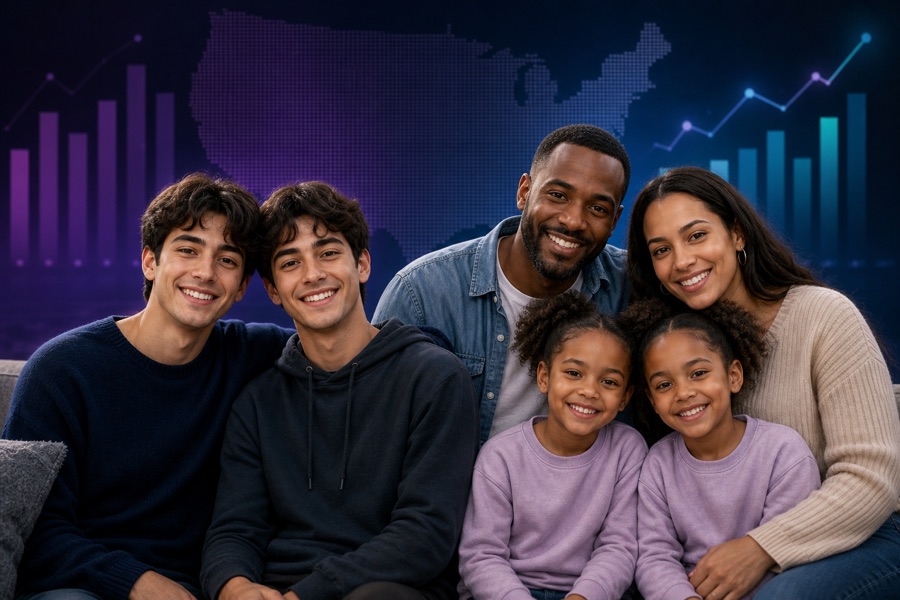 Twin family with a subtle United States statistics background