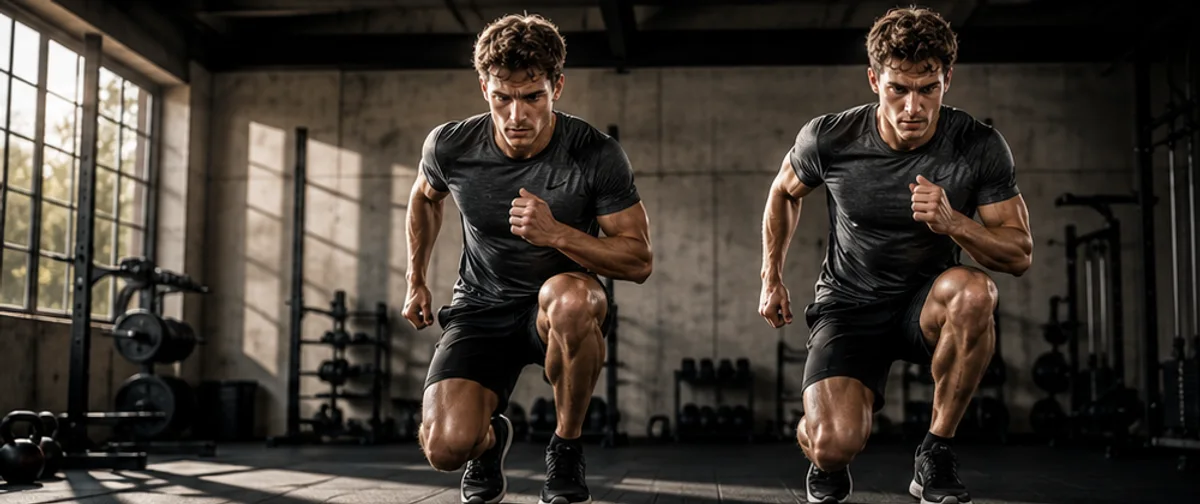 Editorial illustration of identical twins training in a gym